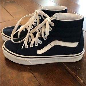 Blue high top vans
